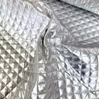 Space Foil - Shiny Silver Quilted Fabric