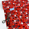 Remnant of Cloud 9 Organic Cottons - High Gear - Control Board Red (124cm)