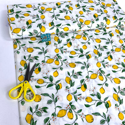 Cotton Poplin - In The Lemon Tree - Ivory Cream