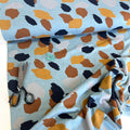 Soft Sweat Fabric - Mustard Patches - Smoke Blue Marl