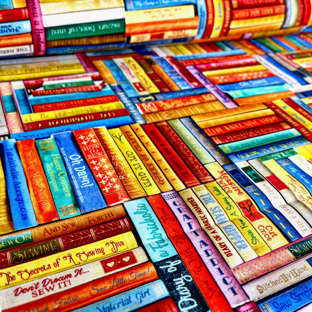 Timeless Treasures - Sewing Library Books - Multi