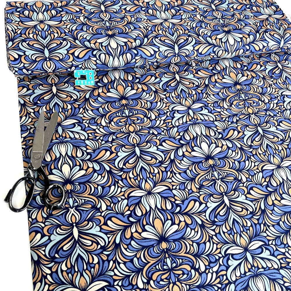 Cotton CANVAS - Abstract Boho - Blue