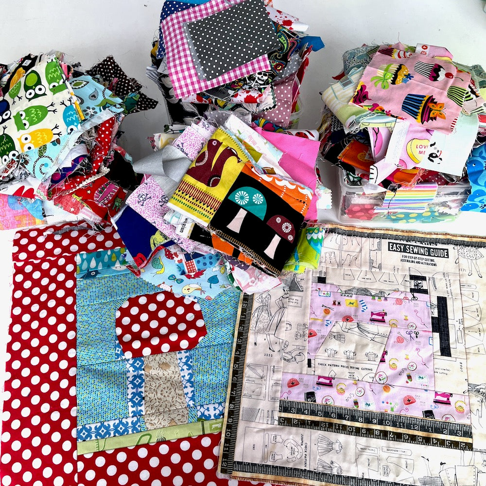 1kg Fabric Remnants Scrappy Pack - Clearance