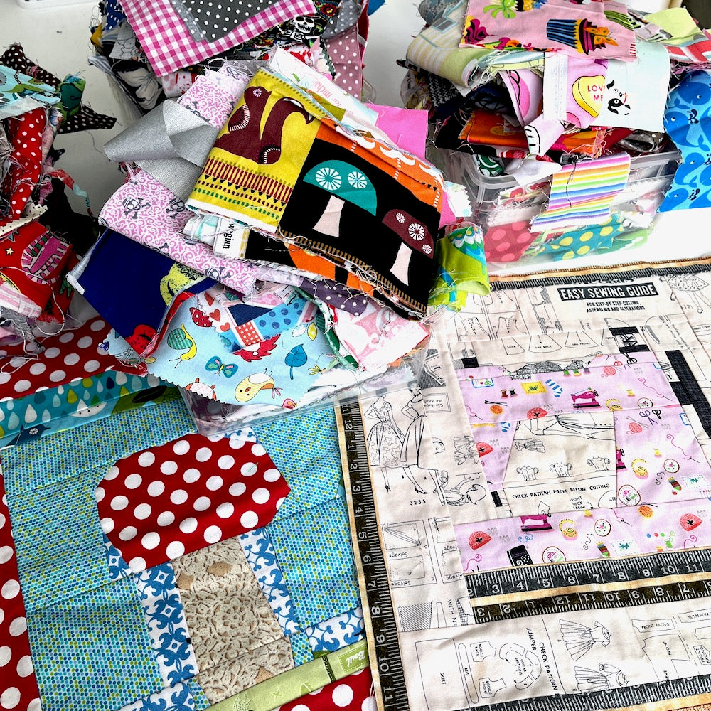 1kg Fabric Remnants Scrappy Pack - Clearance