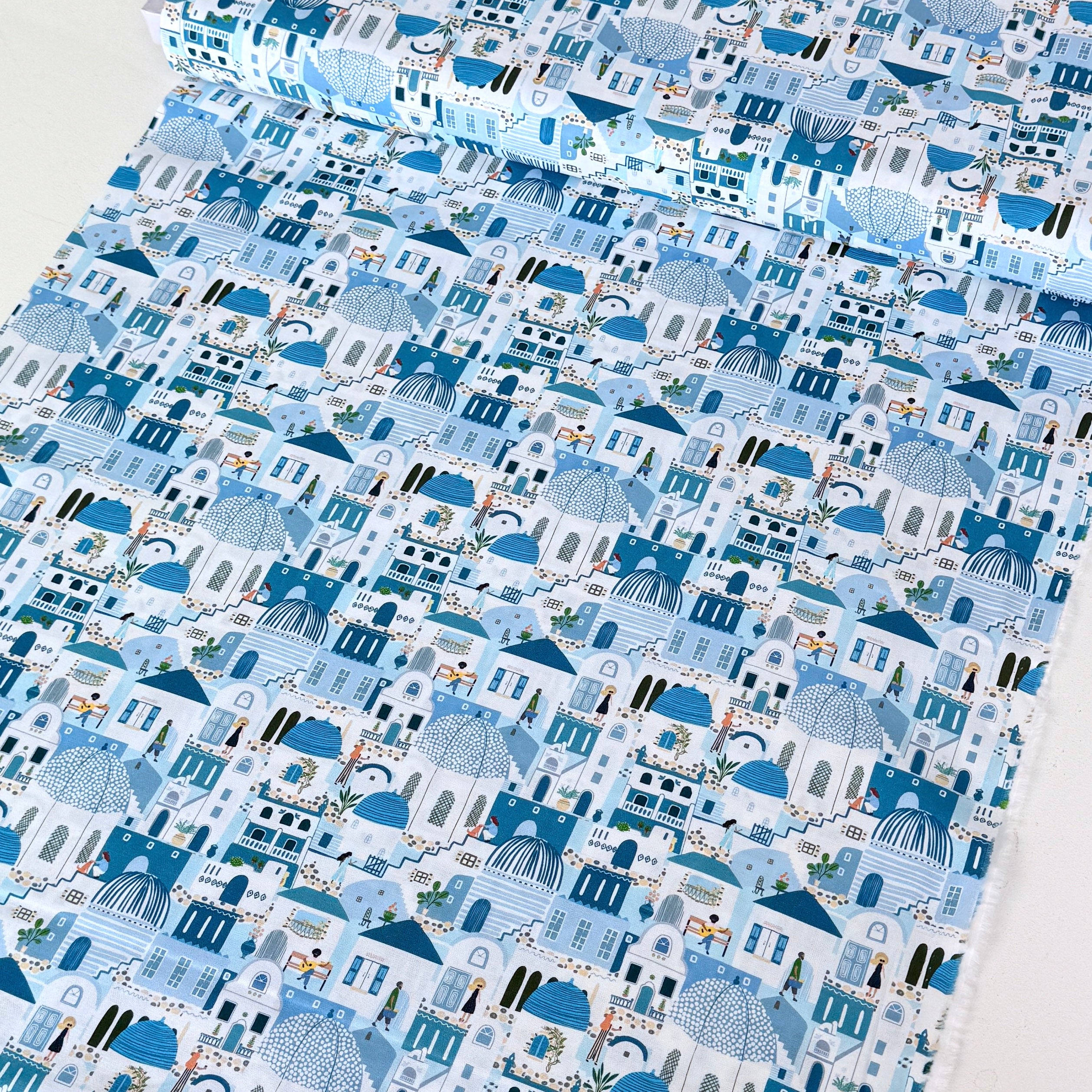 Wanderlust Blue Rooftops (Multi) by Dear Stella