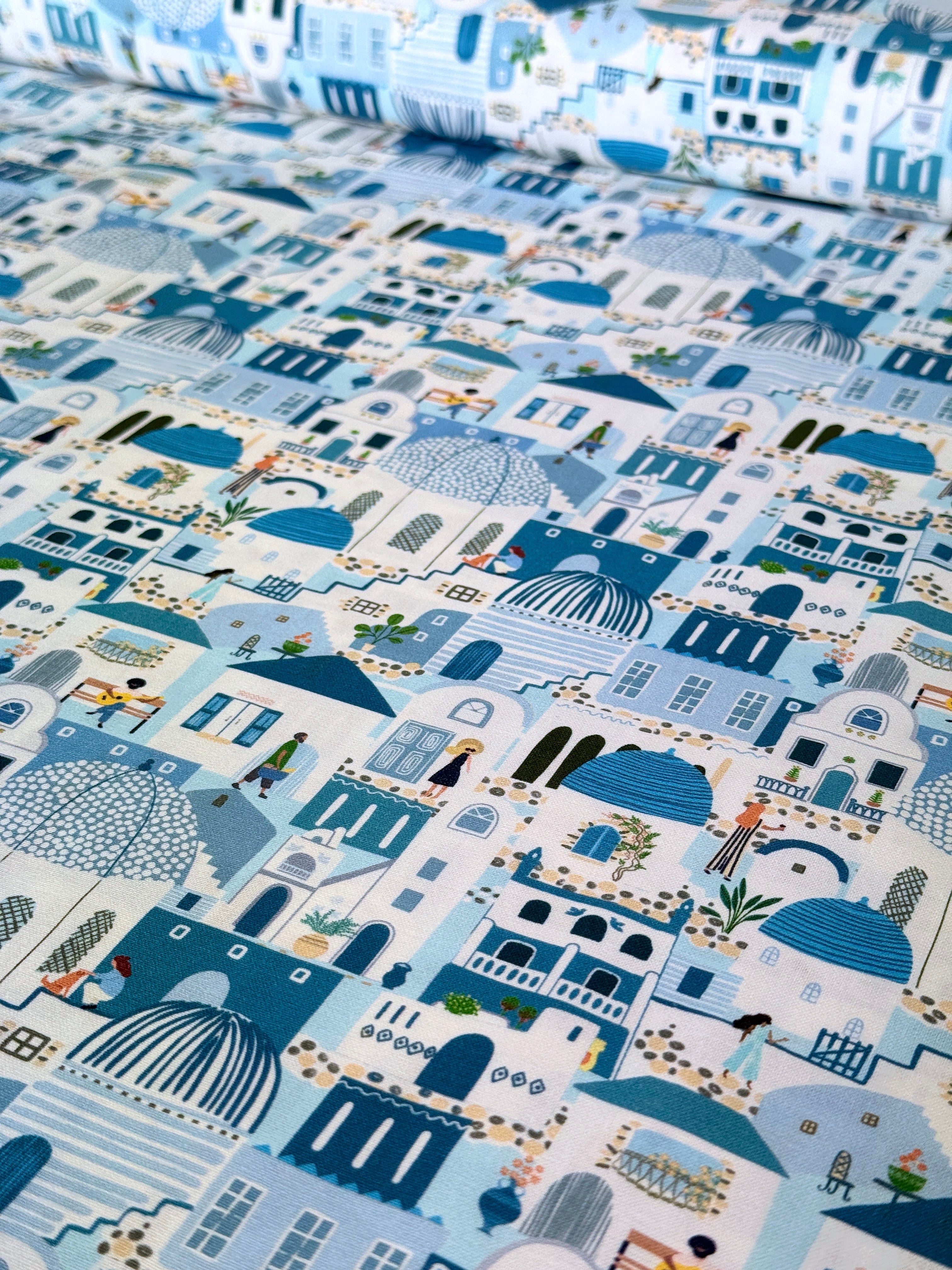 Wanderlust Blue Rooftops (Multi) by Dear Stella