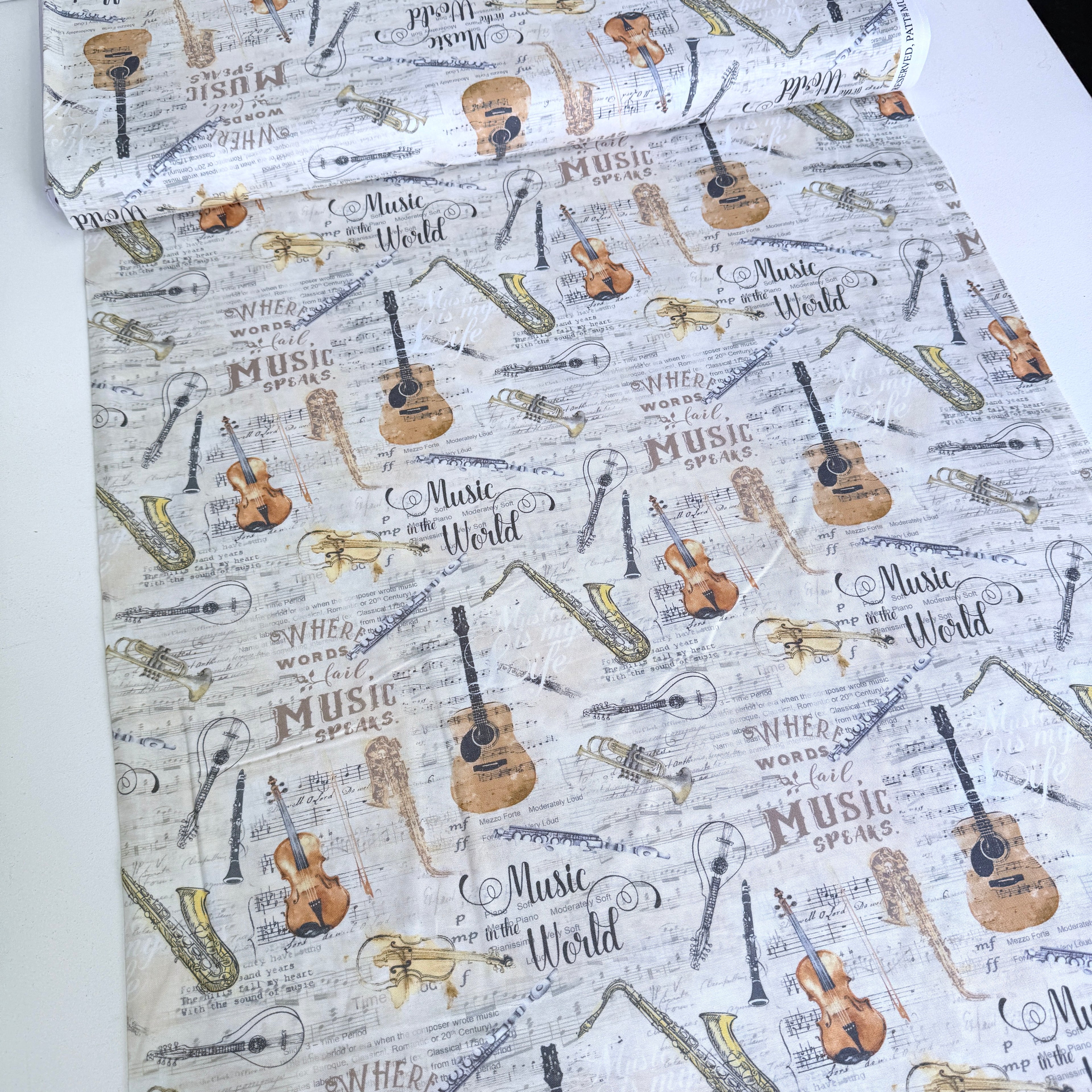 Instruments Sheet Music (Antique) by Timeless Treasures