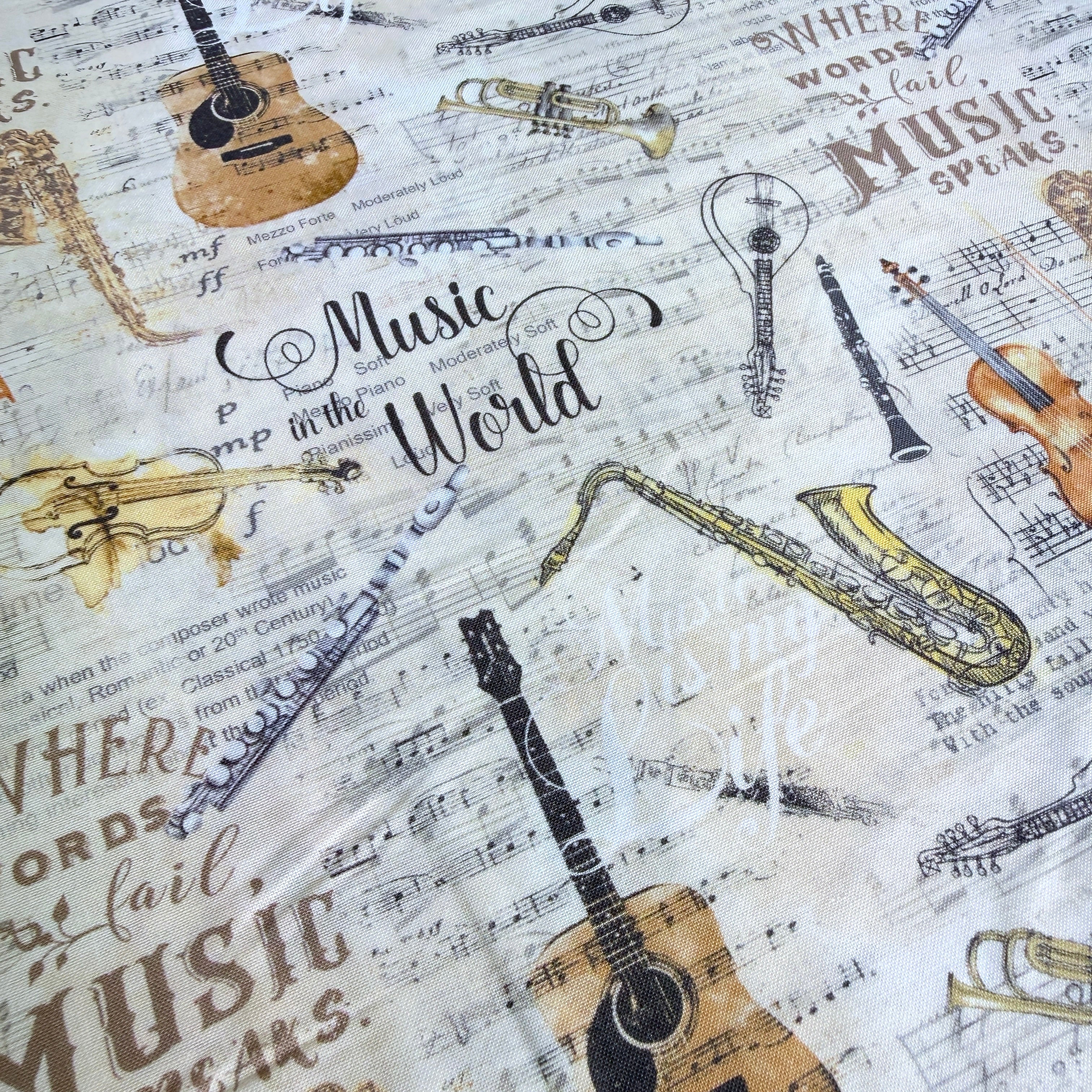 Instruments Sheet Music (Antique) by Timeless Treasures