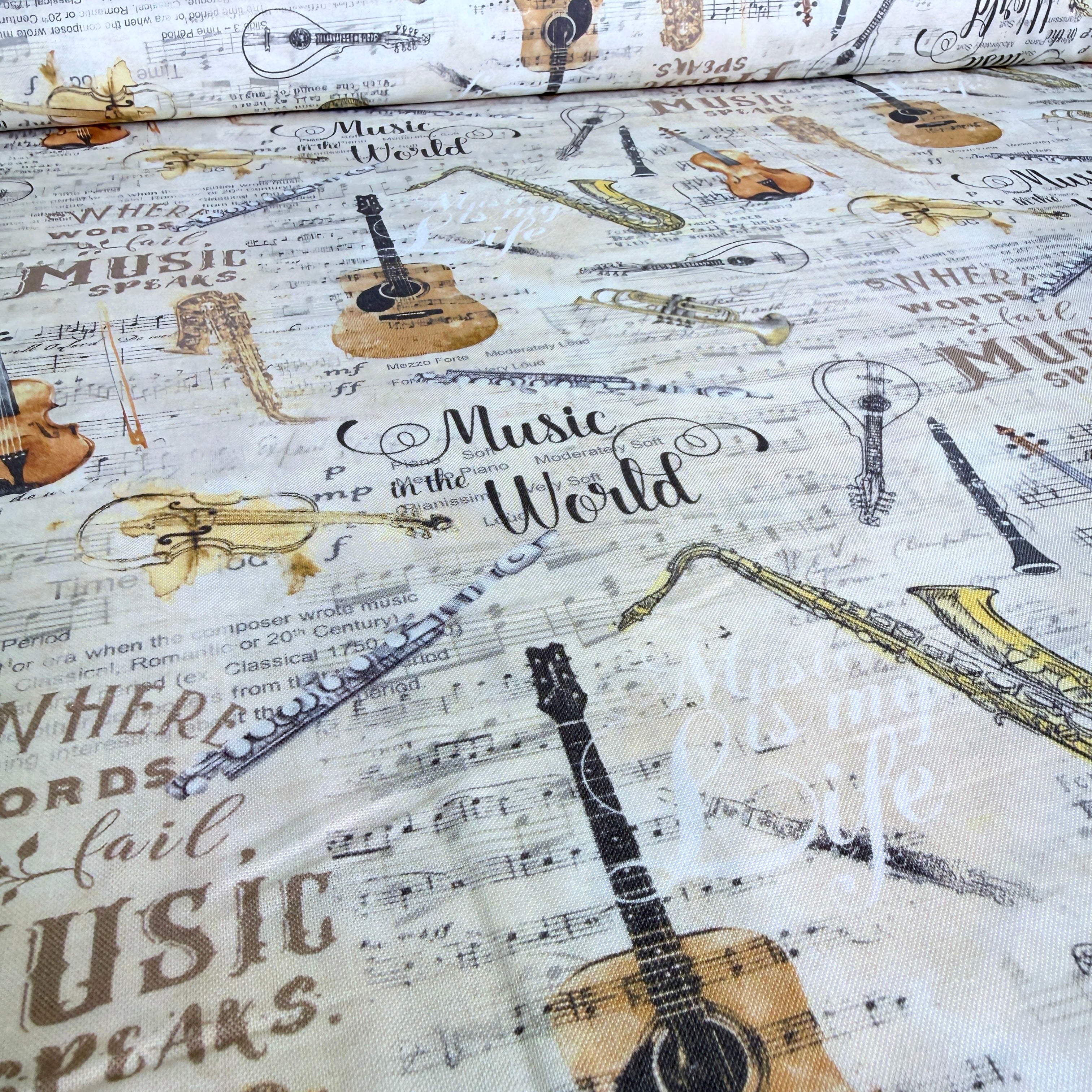 Instruments Sheet Music (Antique) by Timeless Treasures