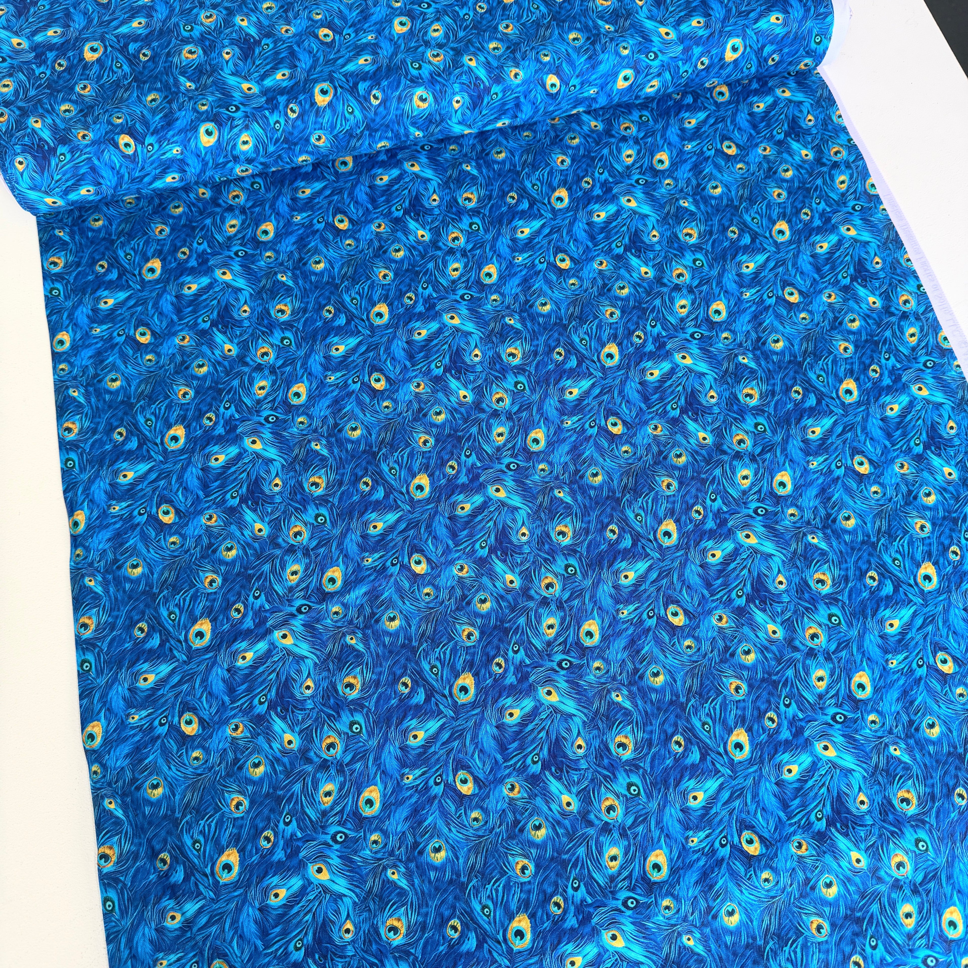 Packed Peacock Plumes (Royal) by Timeless Treasures