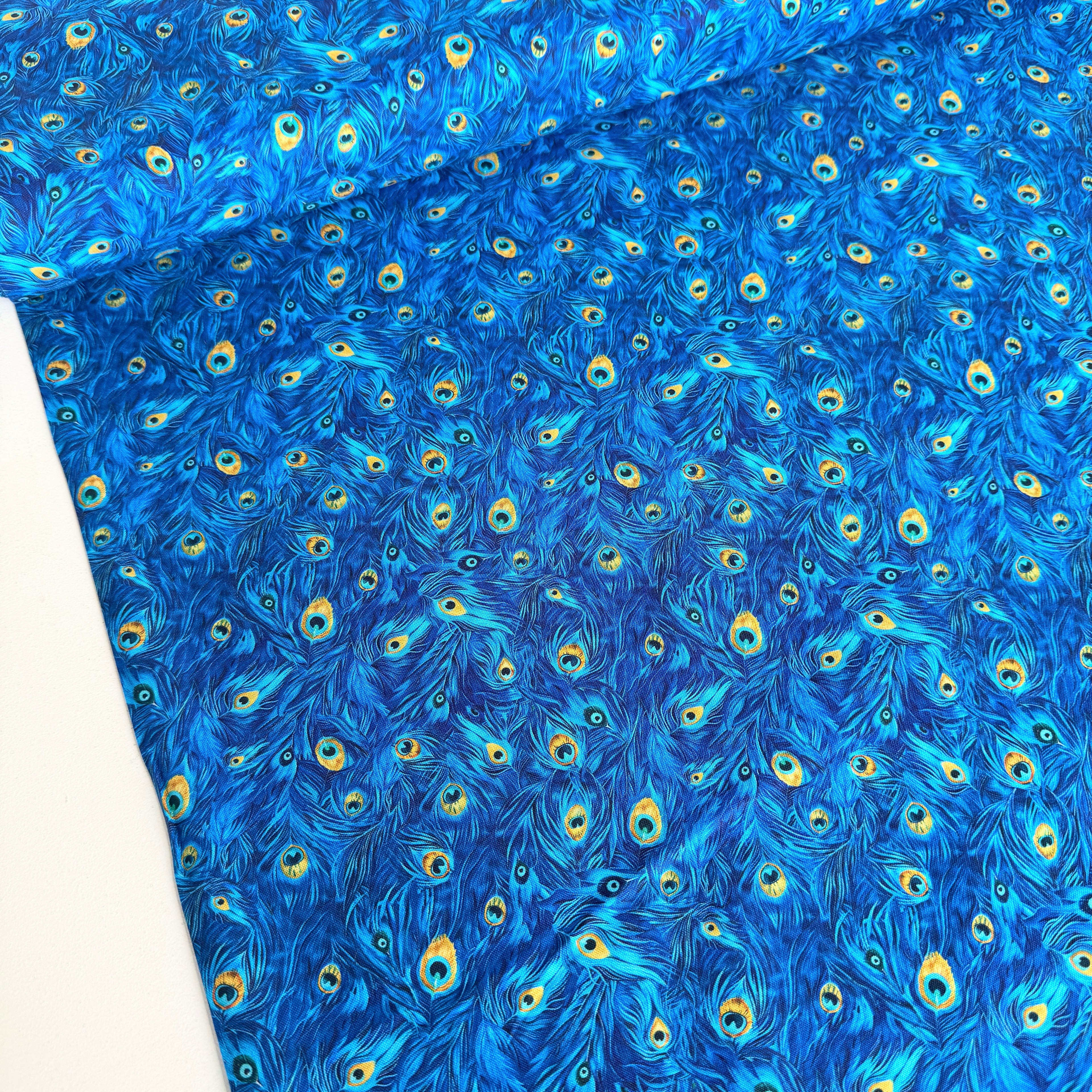 Packed Peacock Plumes (Royal) by Timeless Treasures
