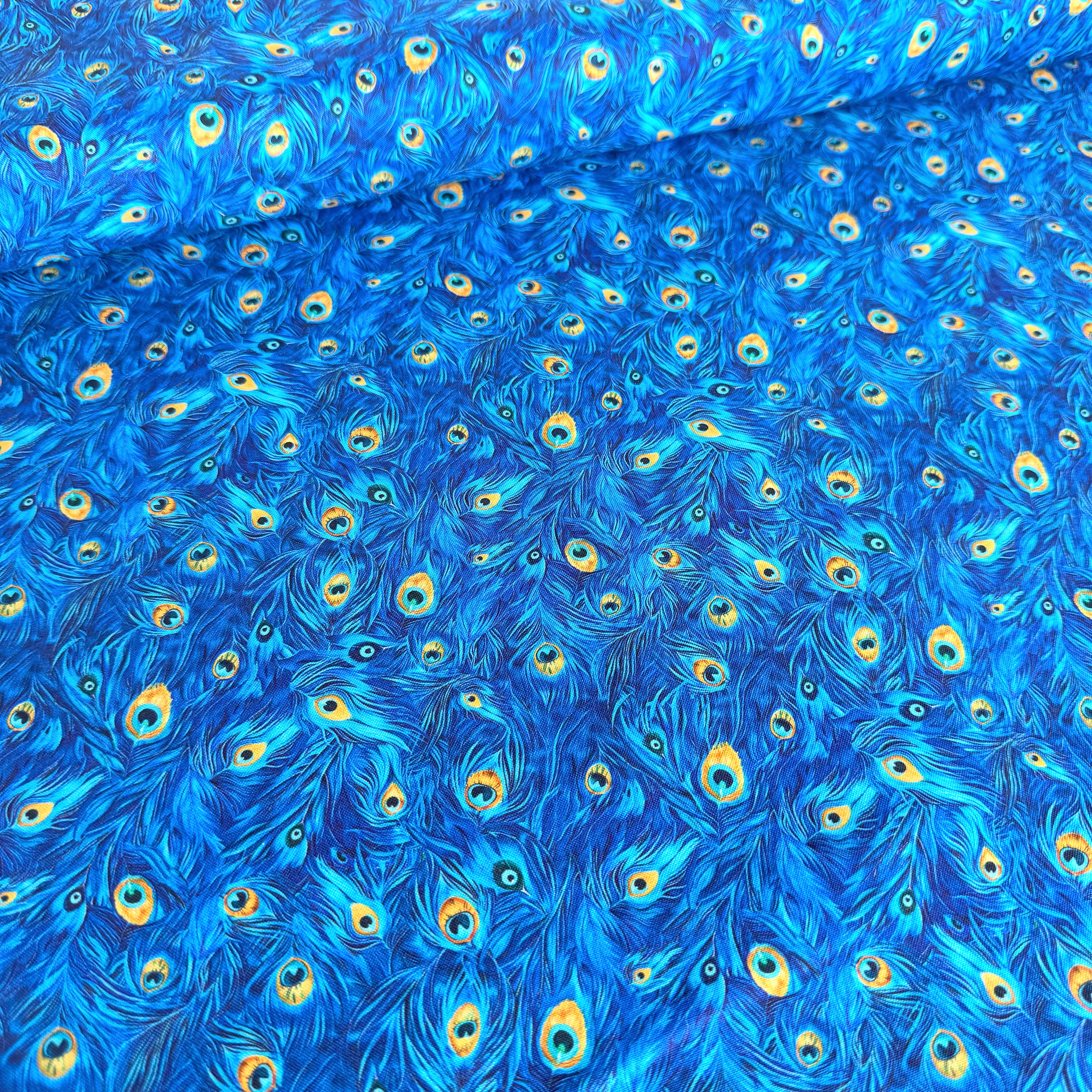 Packed Peacock Plumes (Royal) by Timeless Treasures