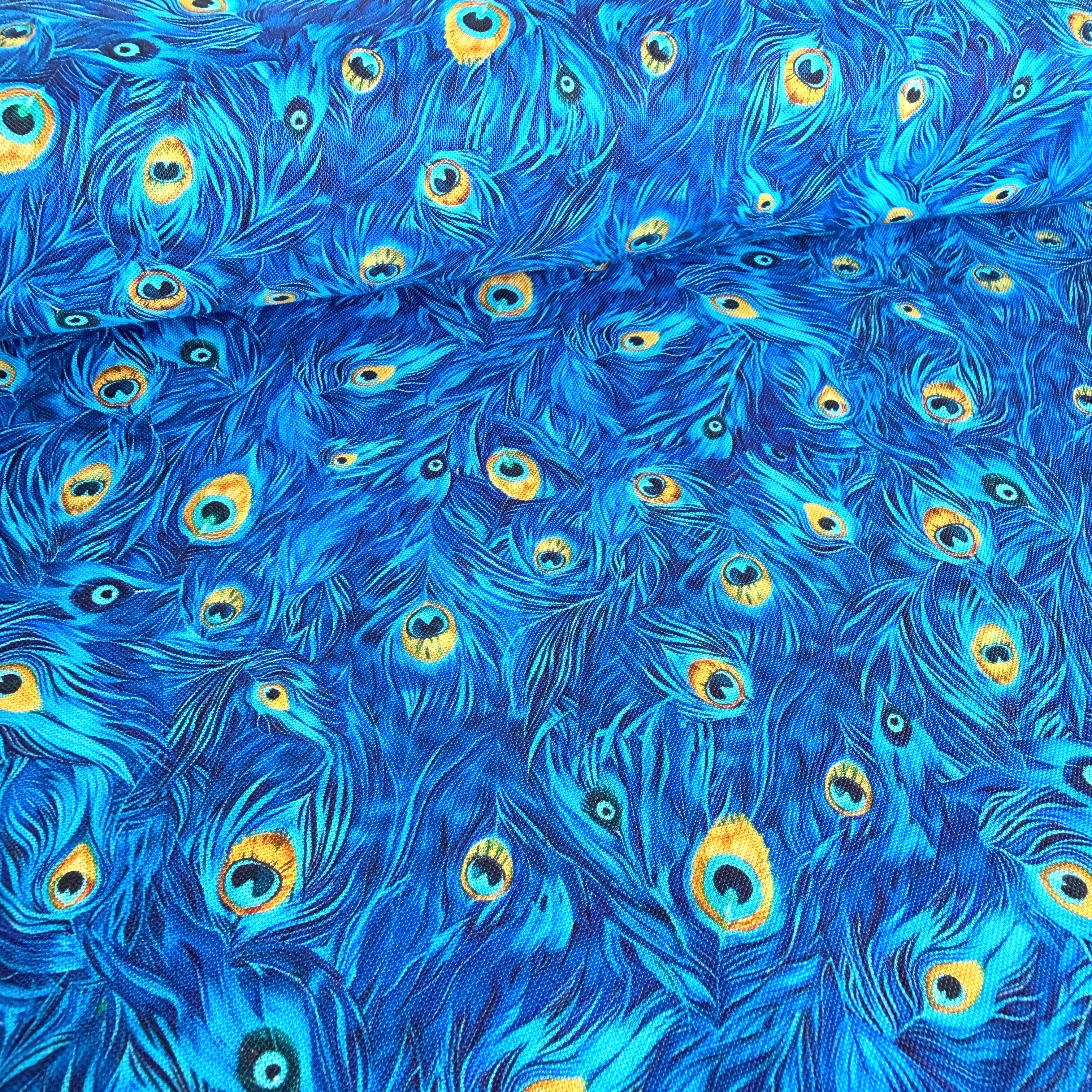 Packed Peacock Plumes (Royal) by Timeless Treasures