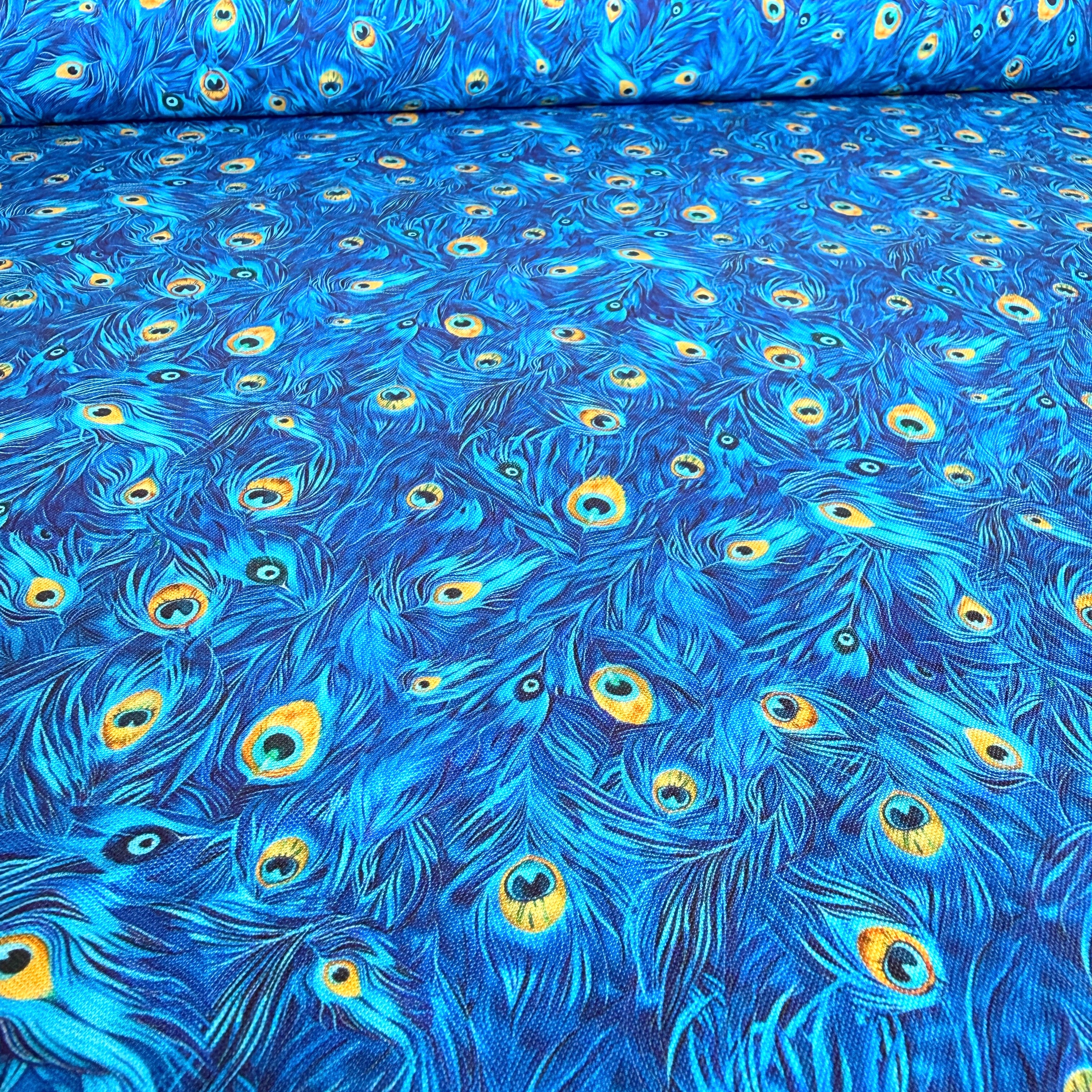 Packed Peacock Plumes (Royal) by Timeless Treasures