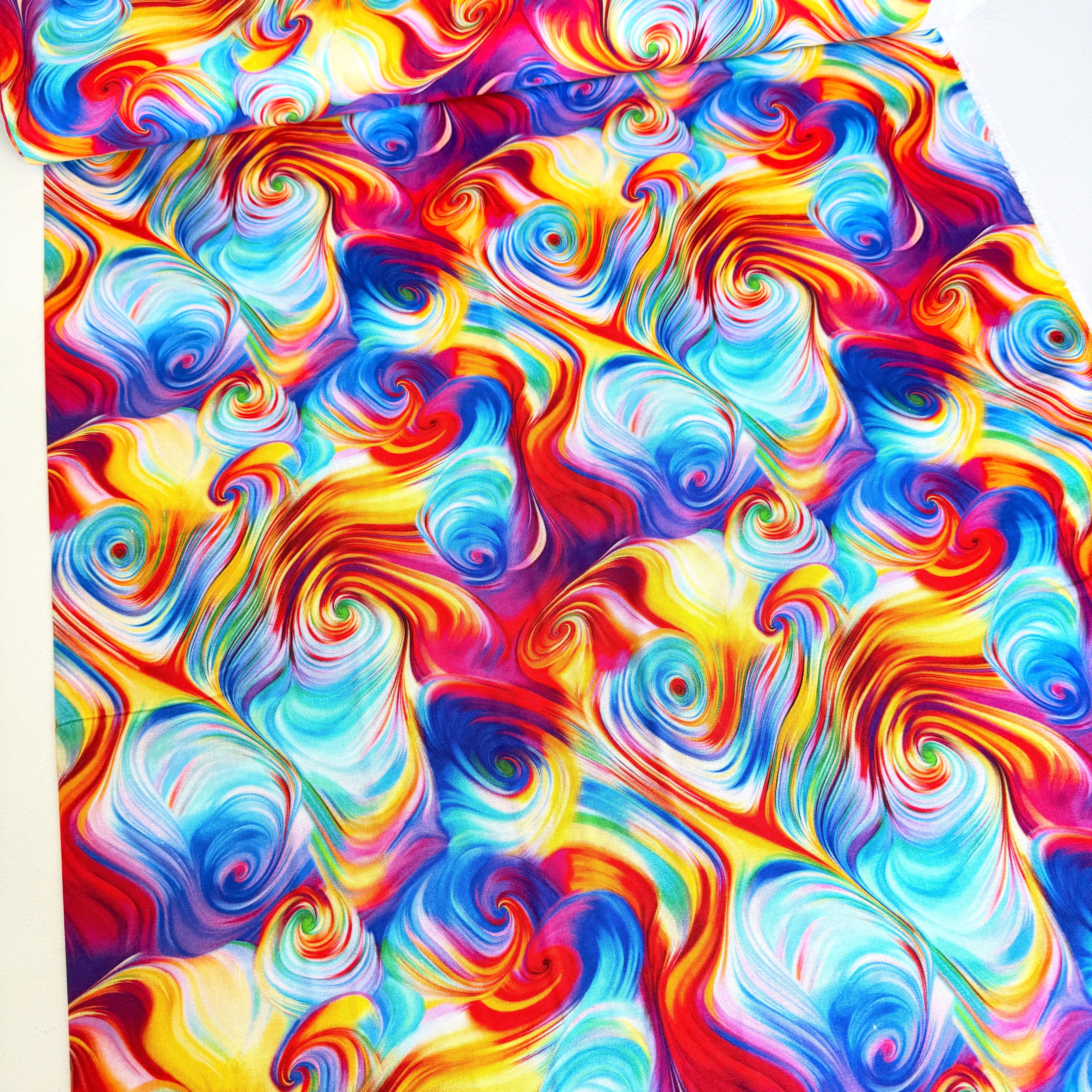 Abstract Swirl (Rainbow) by Timeless Treasures