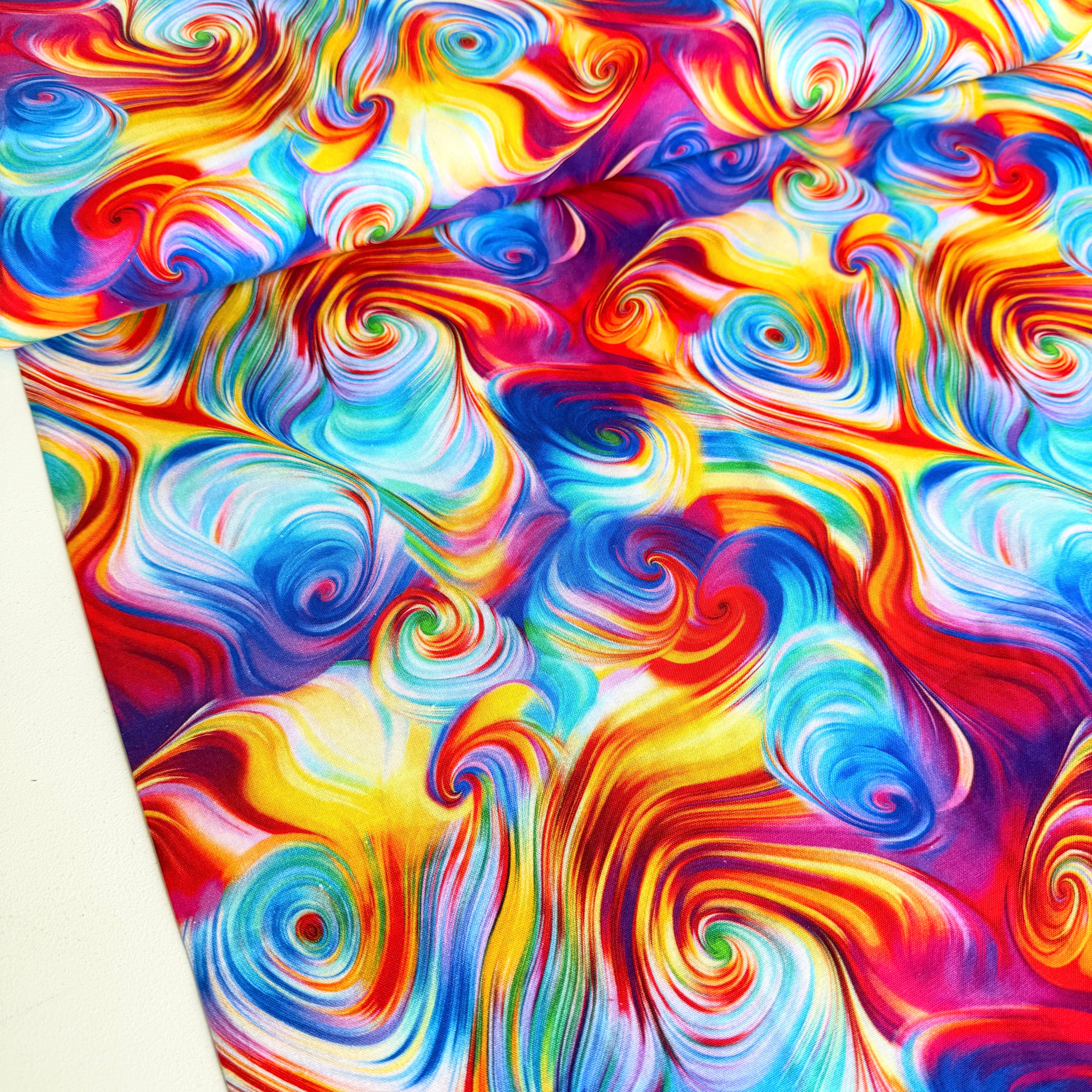 Abstract Swirl (Rainbow) by Timeless Treasures