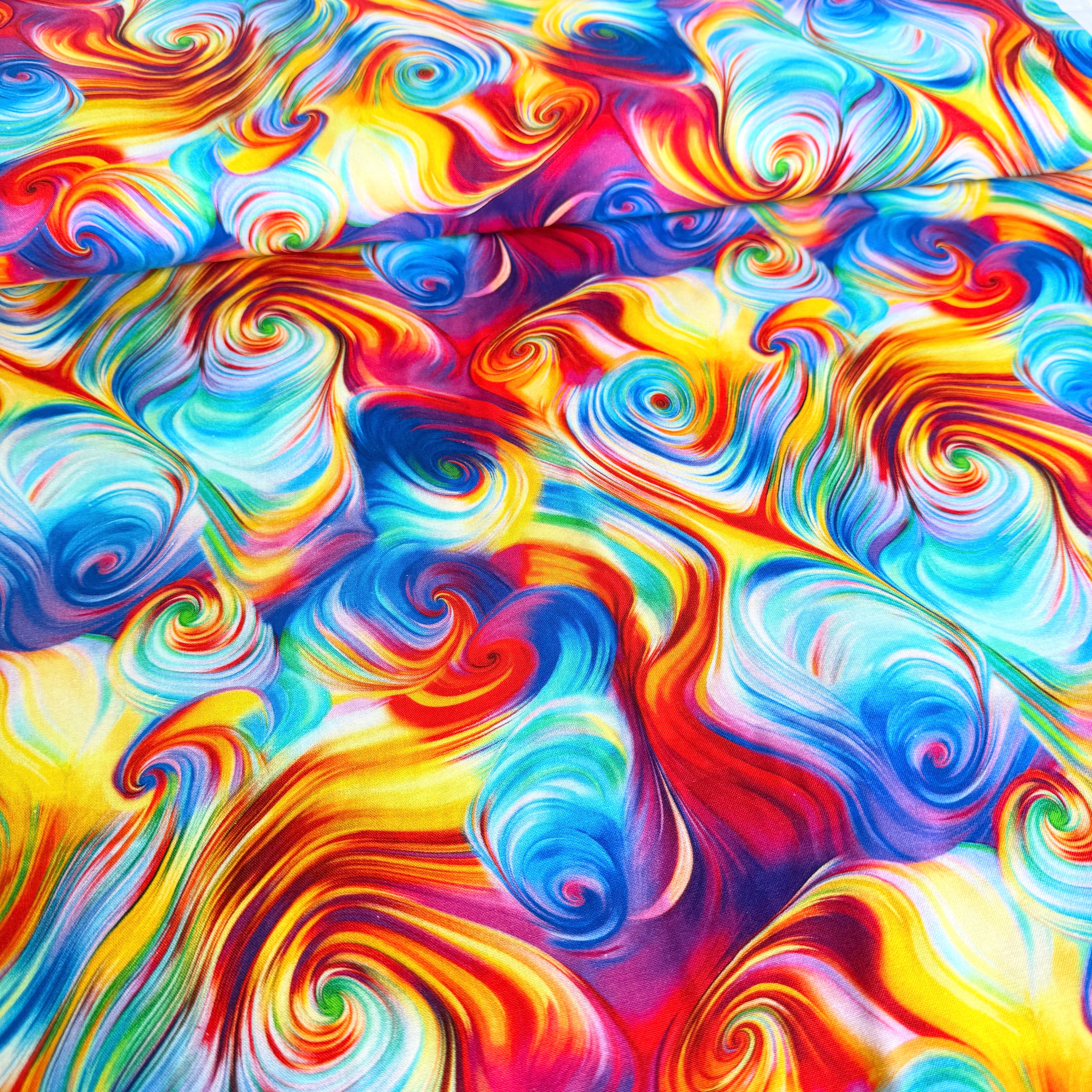Abstract Swirl (Rainbow) by Timeless Treasures