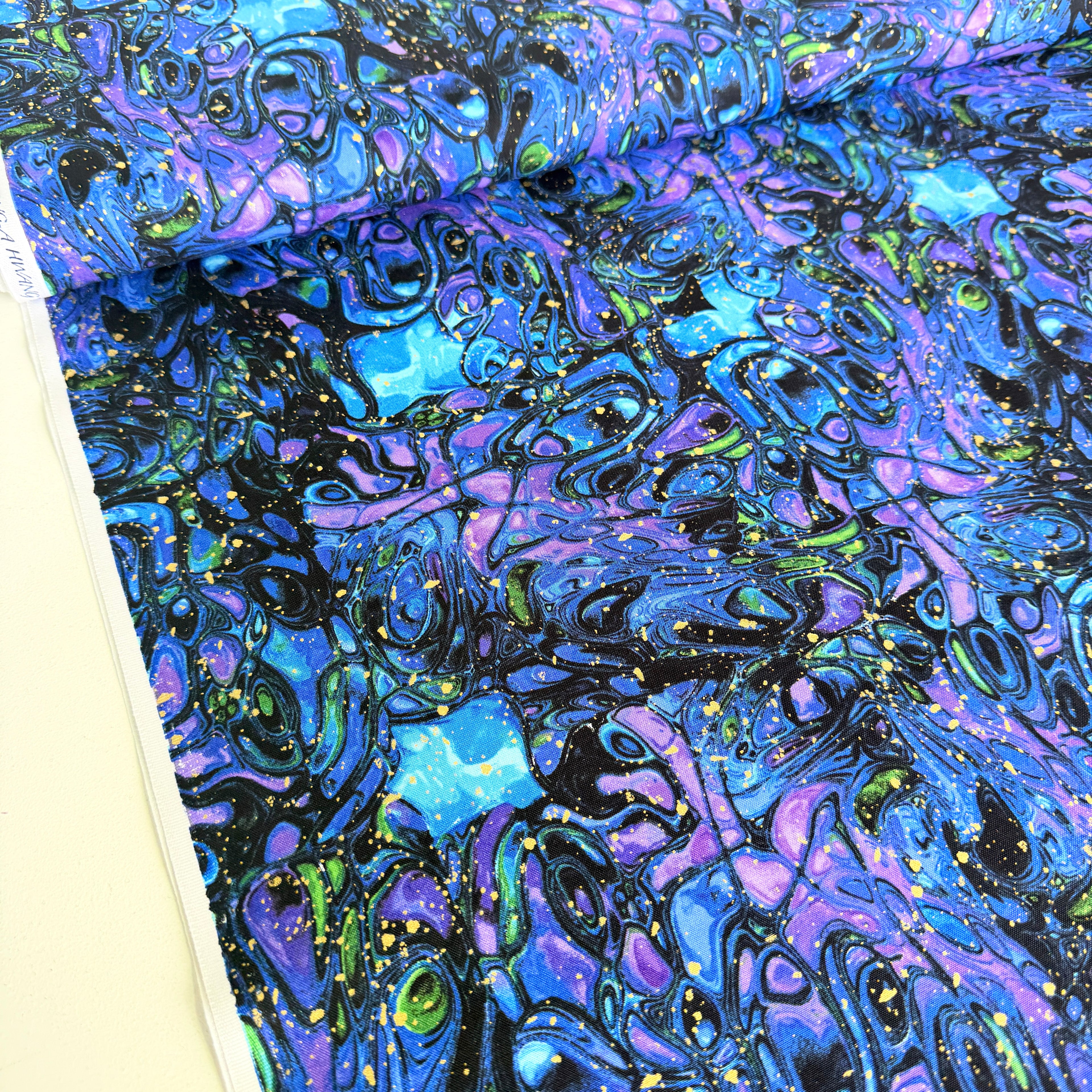 Butterfly Marble Metallic (Black) by Timeless Treasures