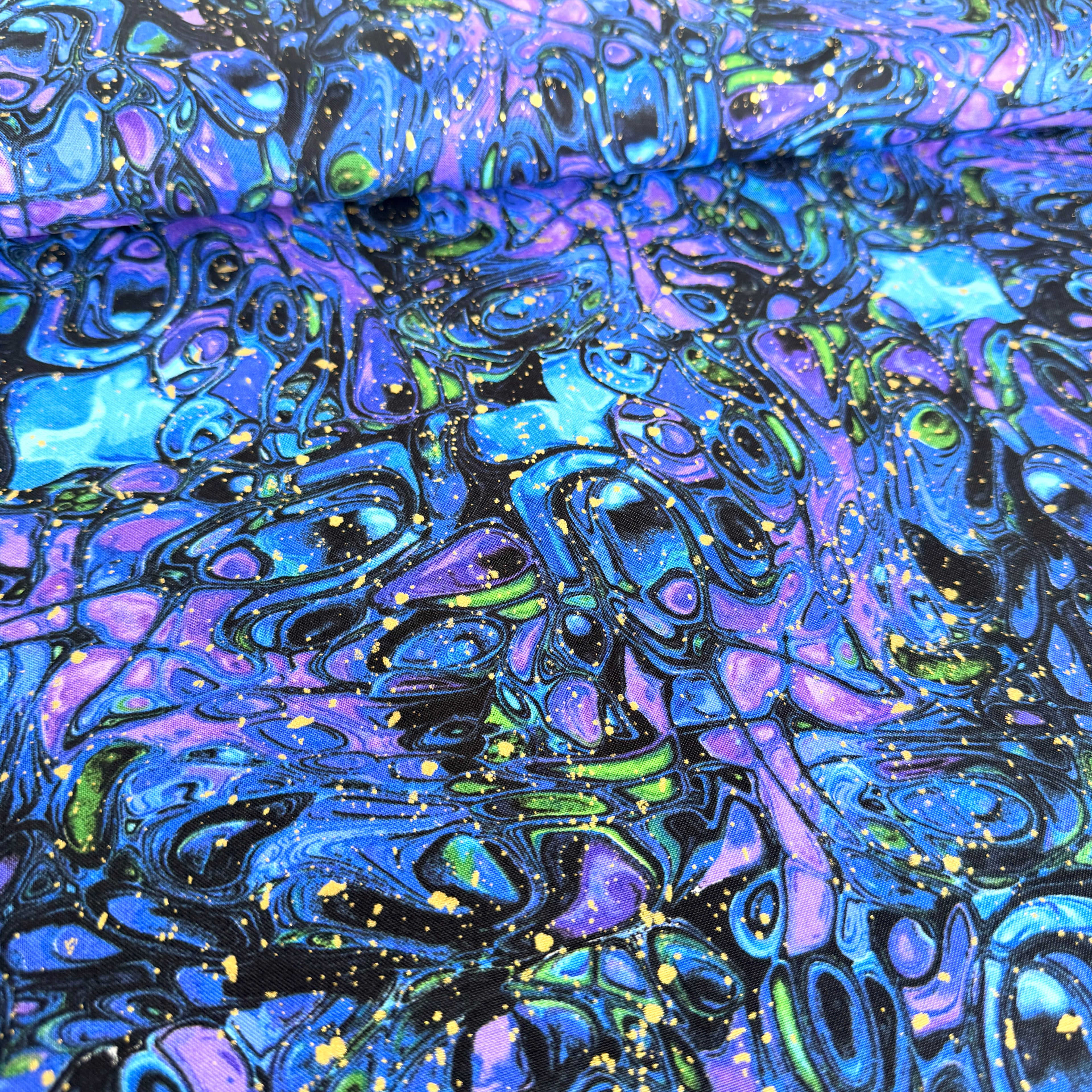Butterfly Marble Metallic (Black) by Timeless Treasures