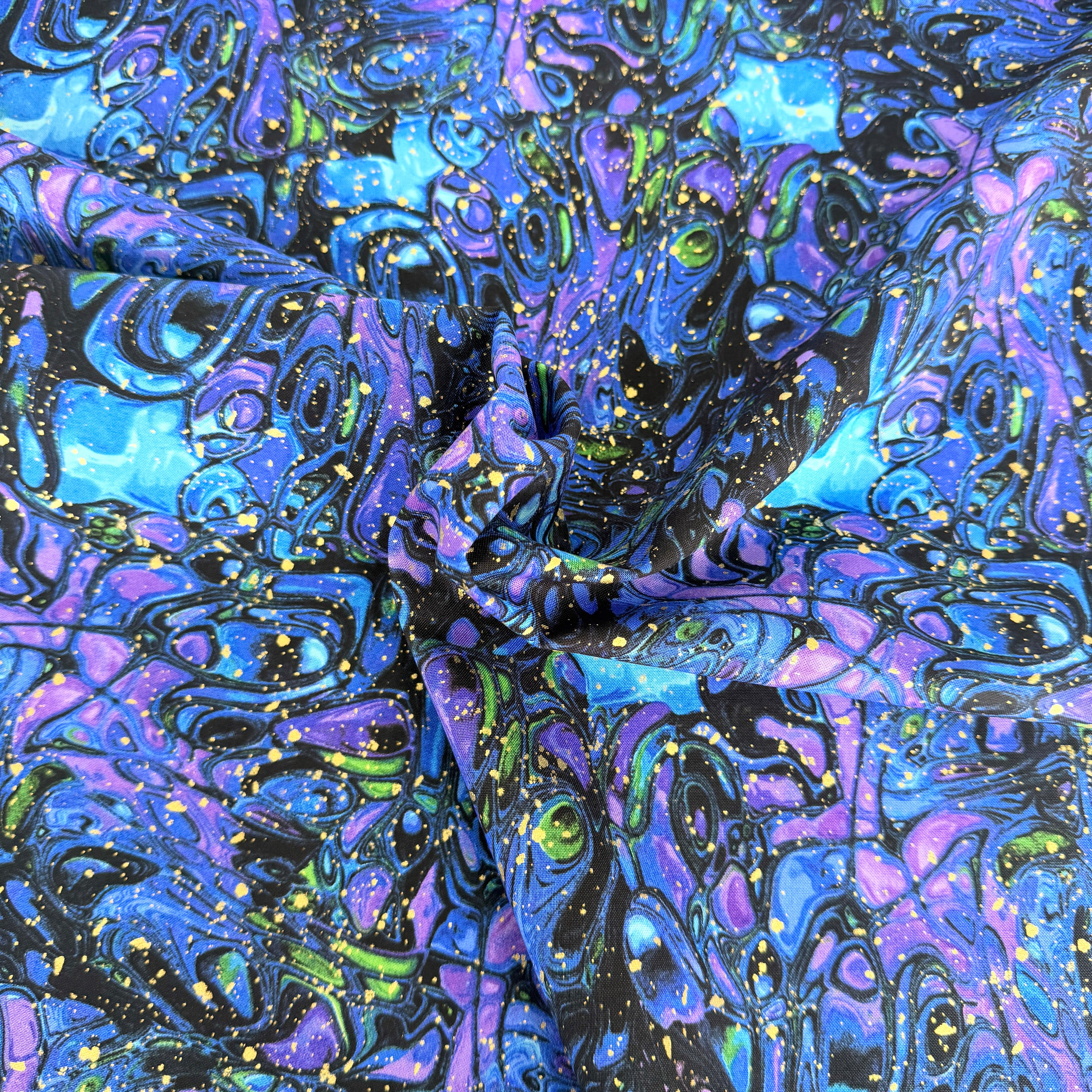 Butterfly Marble Metallic (Black) by Timeless Treasures