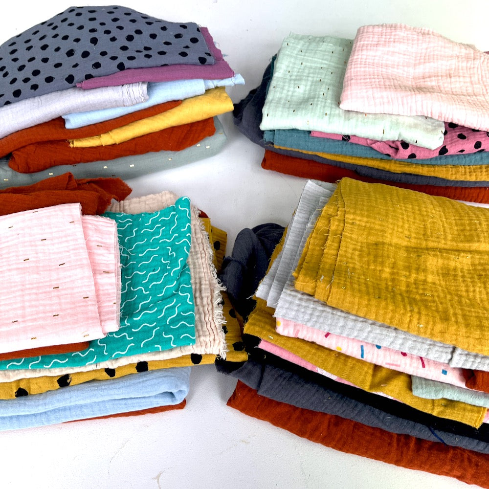 500g Double Gauze Cotton Fabric Remnant Pack - Clearance