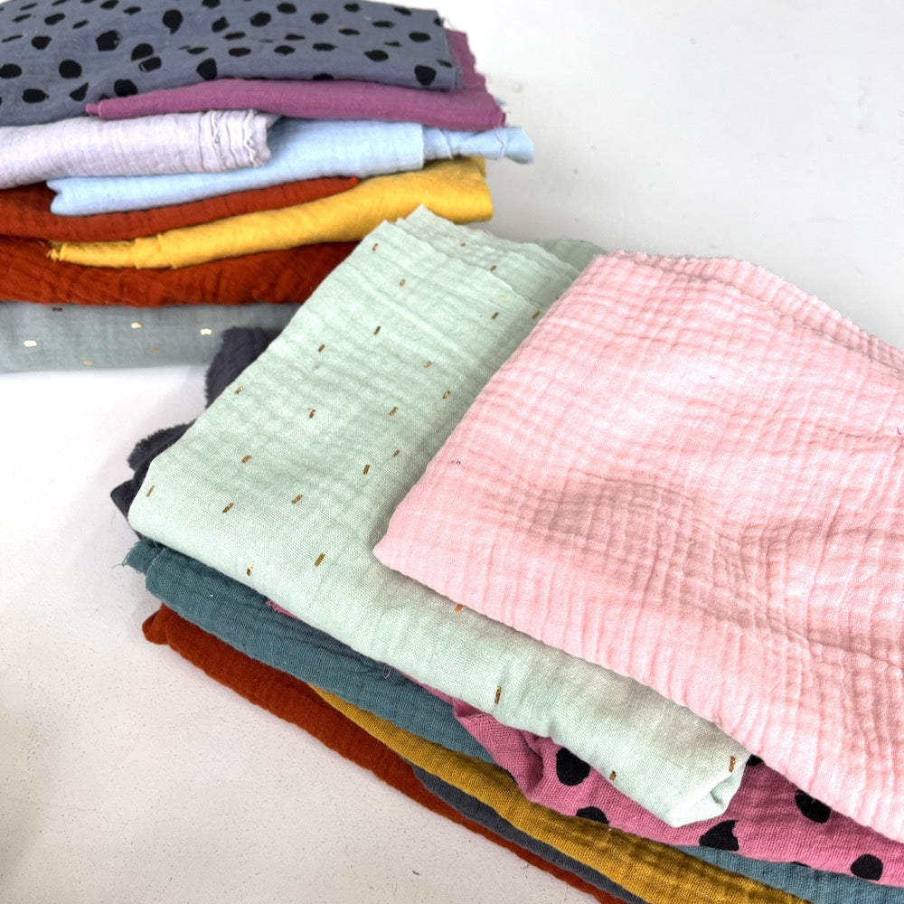 500g Double Gauze Cotton Fabric Remnant Pack - Clearance