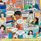 Retro Sewing Comic (Multi) Fabric by Timeless Treasures