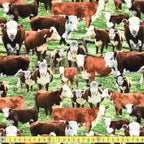 Hereford Cows In The Field (Multi) Fabric by Timeless Treasures