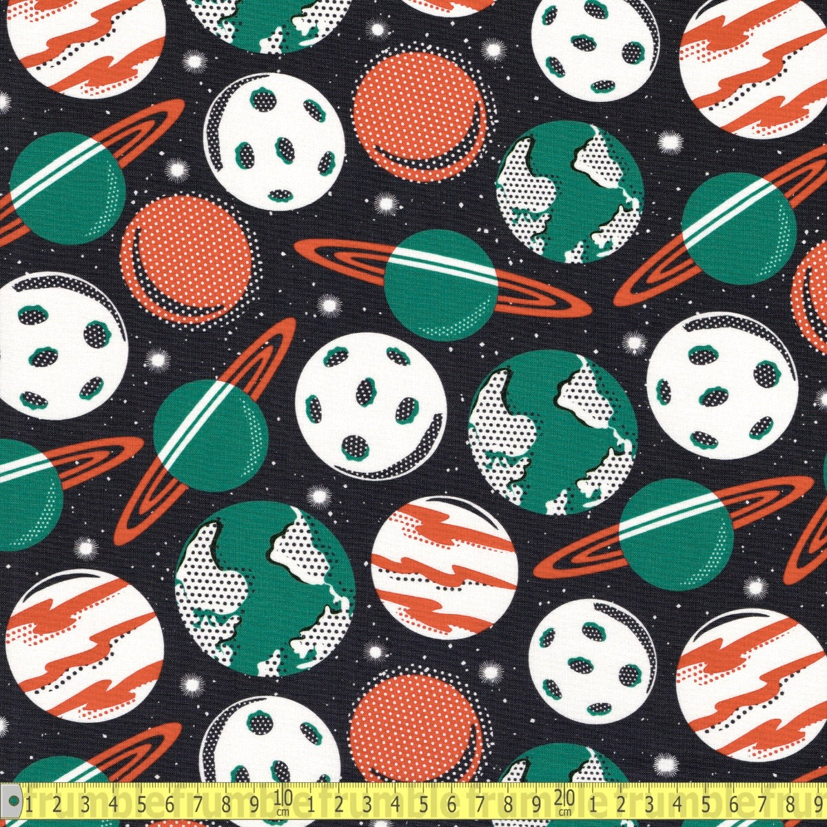 Blast Off Planetarium (Dark Grey) GOTS Organic Fabric by Cloud 9