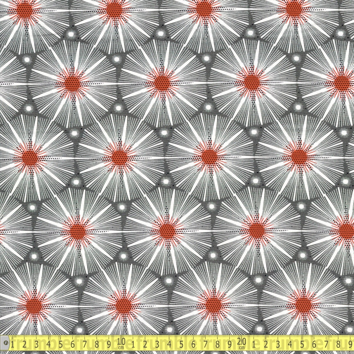 Blast Off Supernova (Grey) GOTS Organic Fabric by Cloud 9