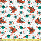 Blast Off Atomic Space (Ivory) GOTS Organic Fabric by Cloud 9