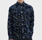 Glow in the Dark Constellations Cotton Fabric - Navy