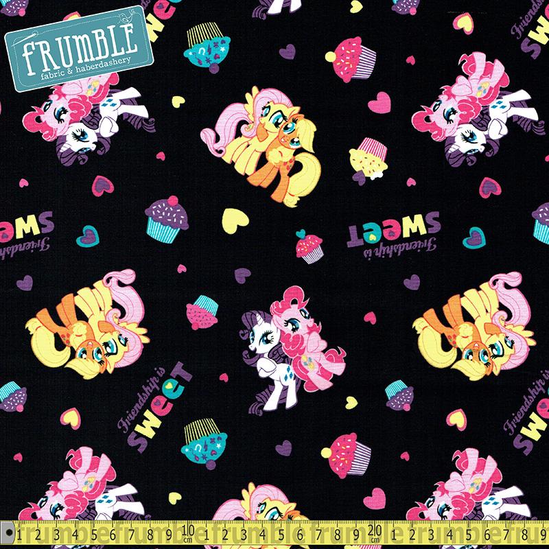 My Little Pony Friendship Is Sweet Black - Frumble Fabrics