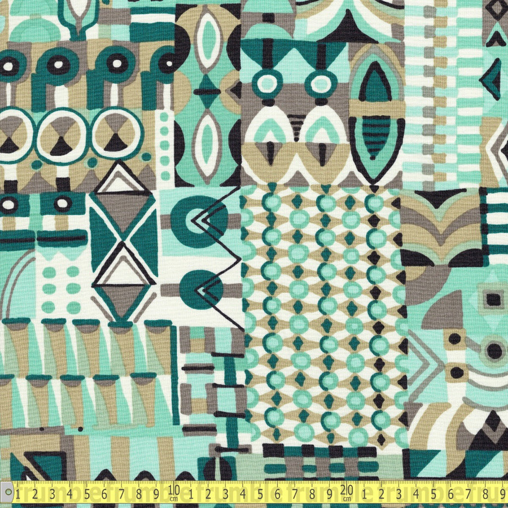 Alexander Henry - Chamomile Mosaic - Sea Glass - Sewing and Dressmaking Fabric