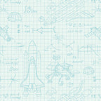 Art Gallery Fabrics - Rocket Science - Stella Engineering White - Sewing and Dressmaking Fabric
