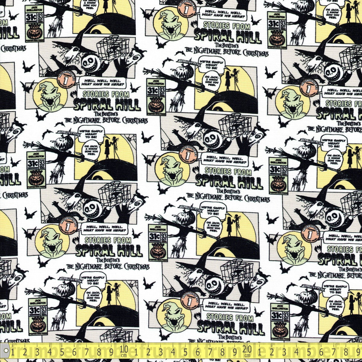 Camelot Fabrics - Nightmare Before Christmas - Creepy Comic Strip ...