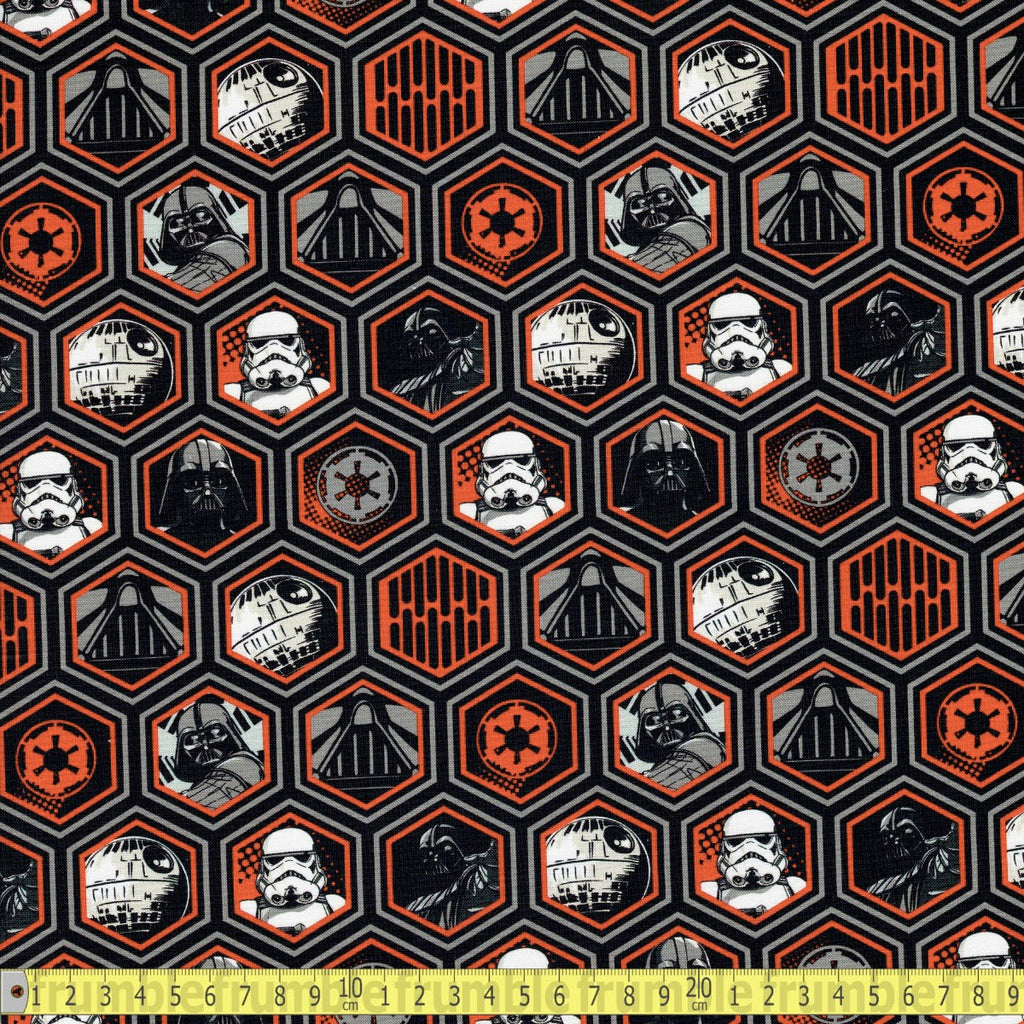 Camelot Fabrics - Star Wars Classic - Imperials Hex Portraits - Sewing and Dressmaking Fabric
