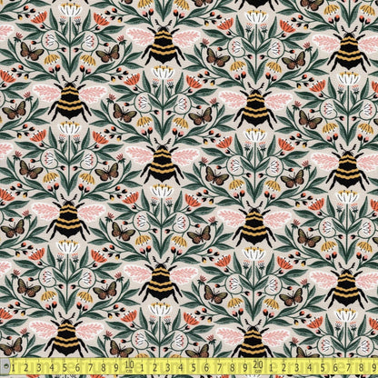 Cloud 9 Organic - Honey Garden - Bee-utiful Tan - Sewing and Dressmaking Fabric