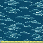 Cloud 9 Organic Cottons - Baltic Woodland Clouds - Blue - Sewing and Dressmaking Fabric