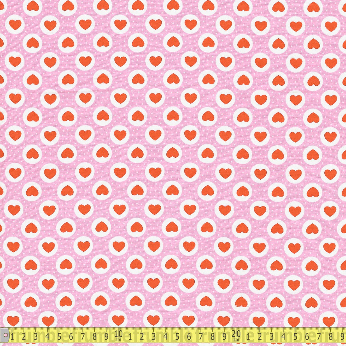 Cotton Poplin - Dotty Love Hearts - Pink - Sewing and Dressmaking Fabric