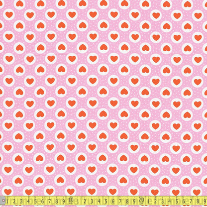 Cotton Poplin - Dotty Love Hearts - Pink - Sewing and Dressmaking Fabric