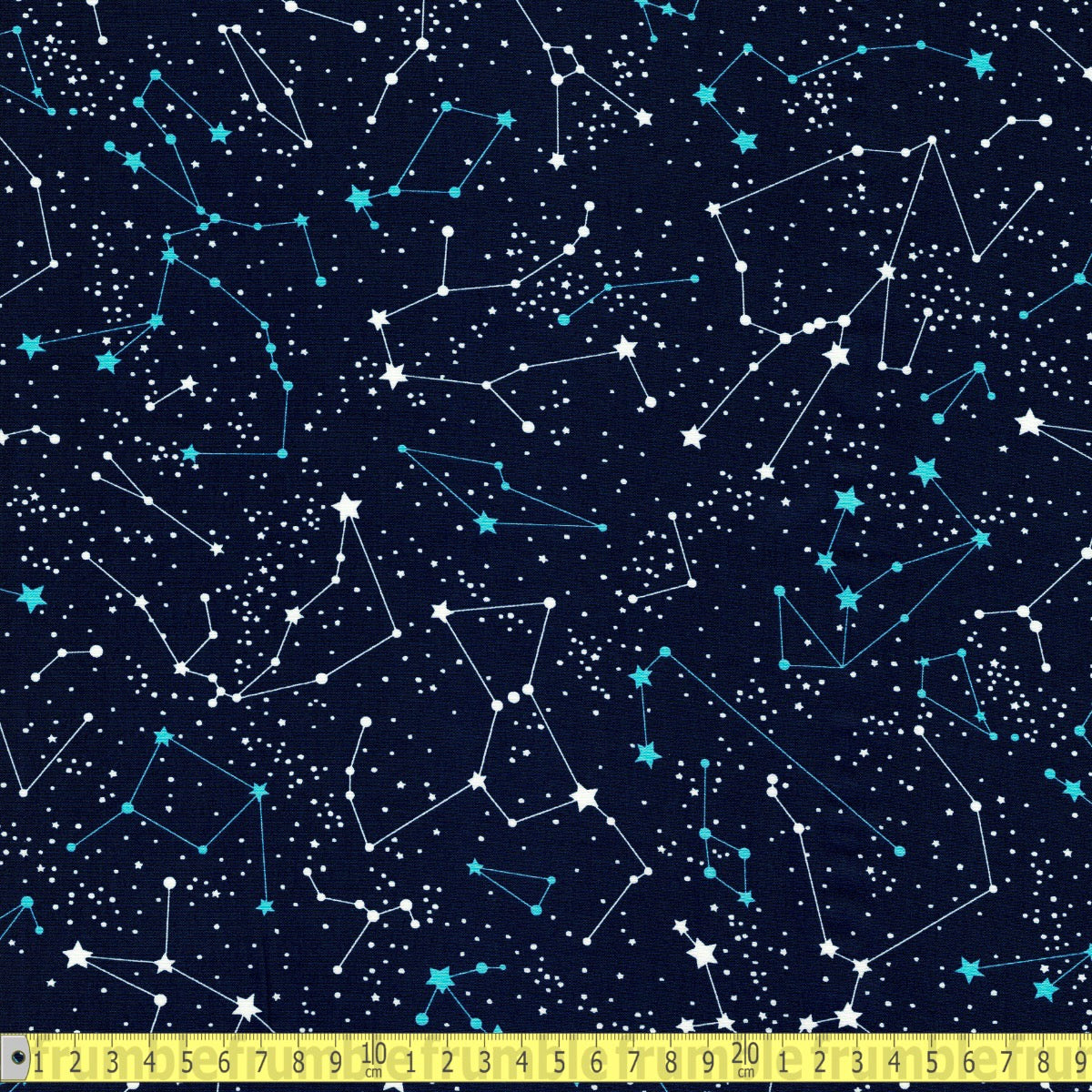 Cotton Poplin - Space Constellations - Navy Blue - Sewing and Dressmaking Fabric