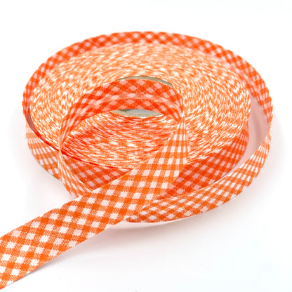 25m Reel of 18mm Gingham Bias Binding