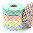 5m Roll of 25mm Carnival Check Bias Binding
