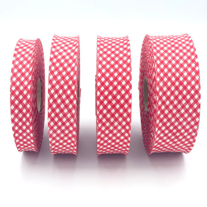 25mm Gingham Bias Binding