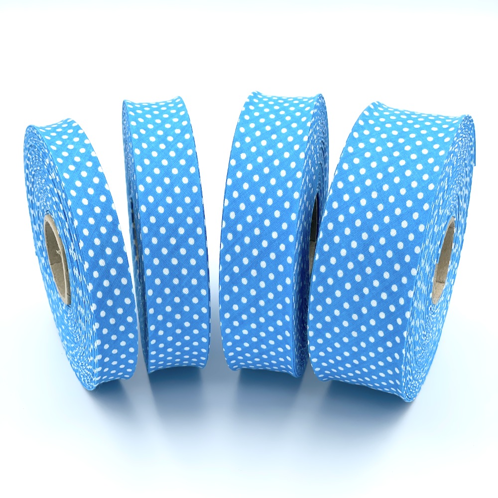 25m Reel of 25mm Polka Dot Bias Binding