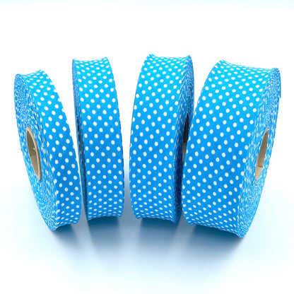 25m Reel of 25mm Polka Dot Bias Binding