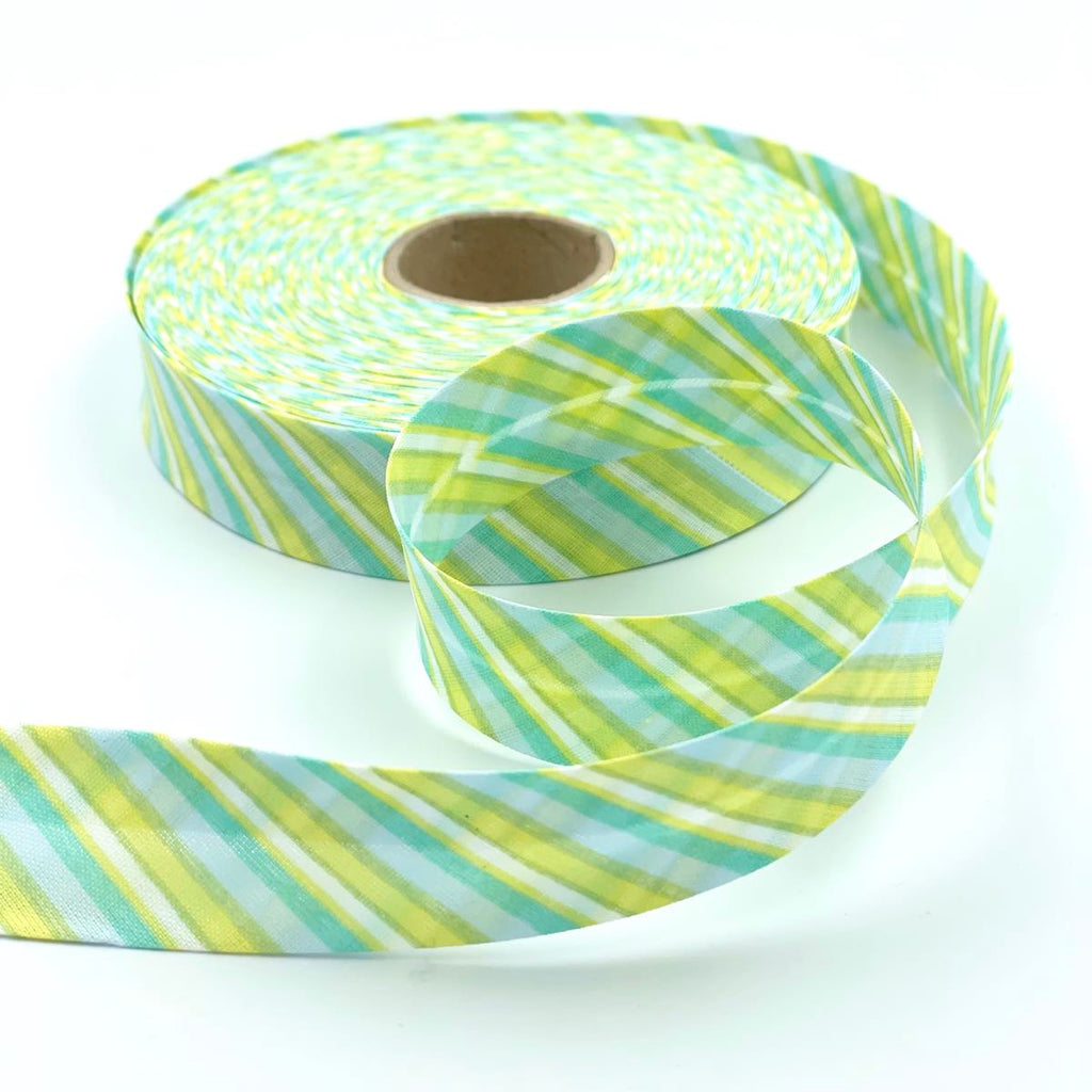 25m Reel of 25mm Tonal Stripe Bias Binding