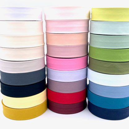 30mm Wide GOTS Organic Cotton Bias Binding Tape