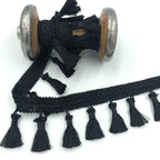 25m Reel of 55mm Tassel Fringe Trim - Black